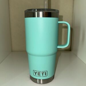 YETI Turquoise Travel Mug with Handle